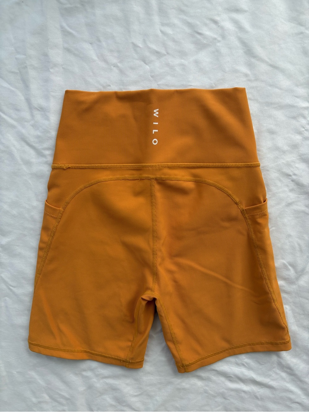 WILO Ribbed Biker Shorts – Orange | Size M